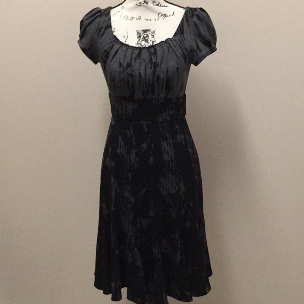 Suzi Chin black and gray knit dress